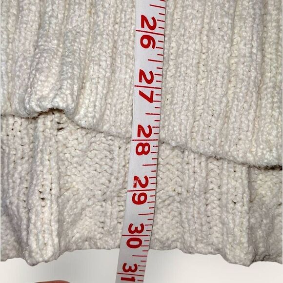Free People Womens Sweater Sz Small Cotton Cable Knit Vneck Slouchy Oversized - Picture 12 of 12